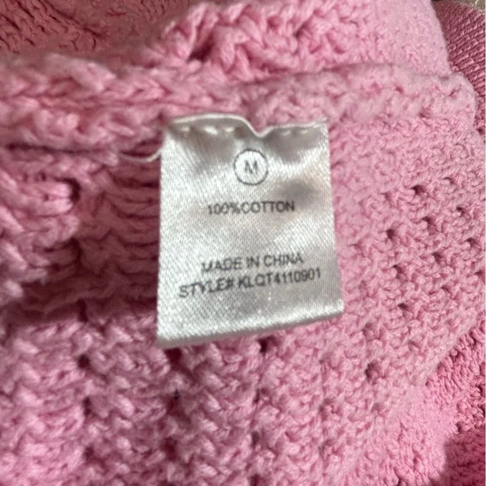 Light Pink Crochet short sleeve sweater Cotton M Y2K Coquette Soft Girl Beachy